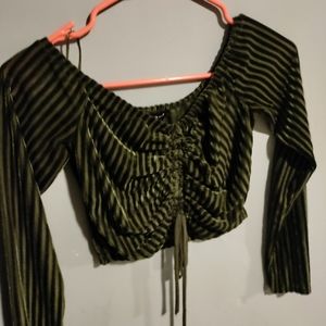 Cute ruched green cotton candy top